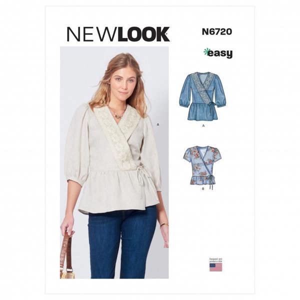 New Look Sewing Pattern 6720, Tops for Women, A (6-8-10-12-14-16-18) - Easy