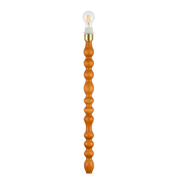 Oak Wooden Classic Standing Floor Lamp Base with Rippled Pole Design Image 8