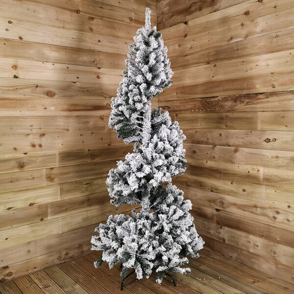 Samuel Alexander 7ft (2.1m) Premier Spiral Snow Flocked Christmas Tree