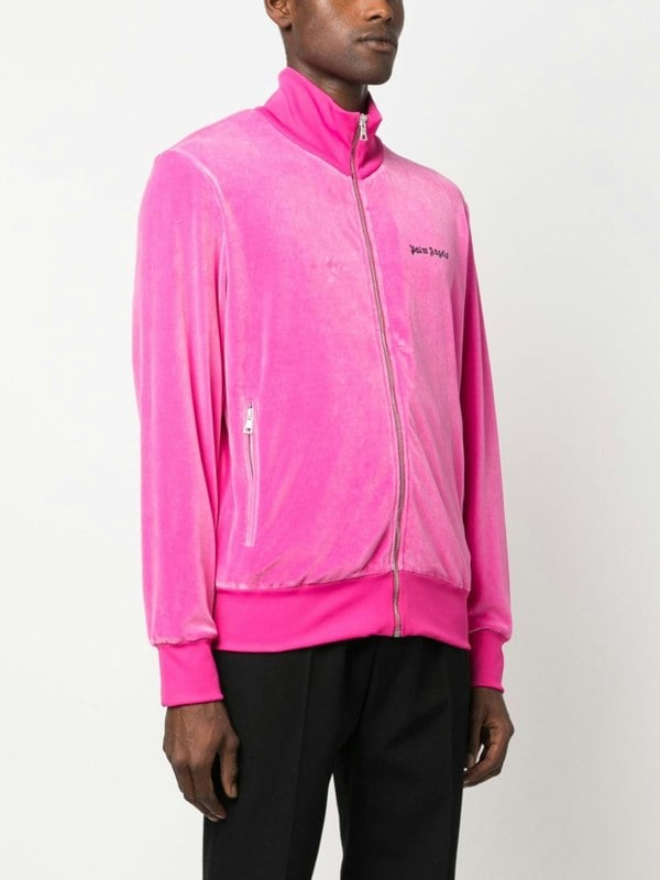 Palm Angels Velvet Track Jacket Pink - Supplied FashionPALM ANGELS