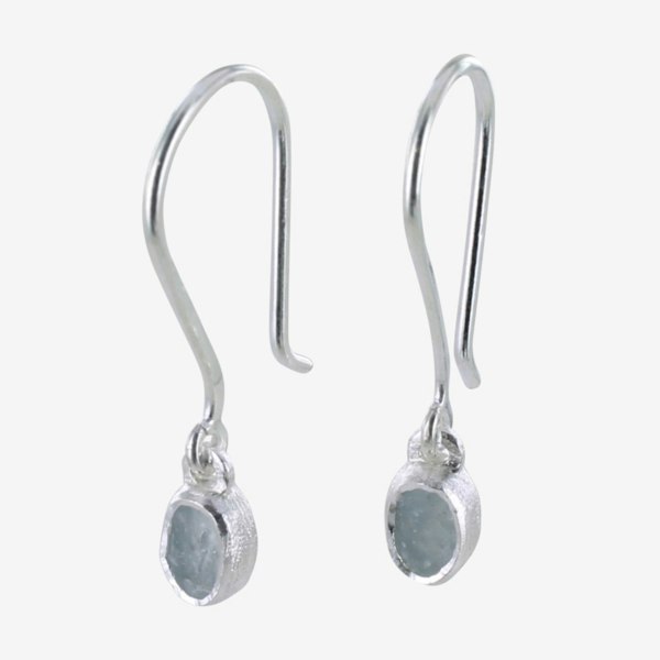 Sterling Silver Rough Stone Drop Earrings - Reeves & Reeves