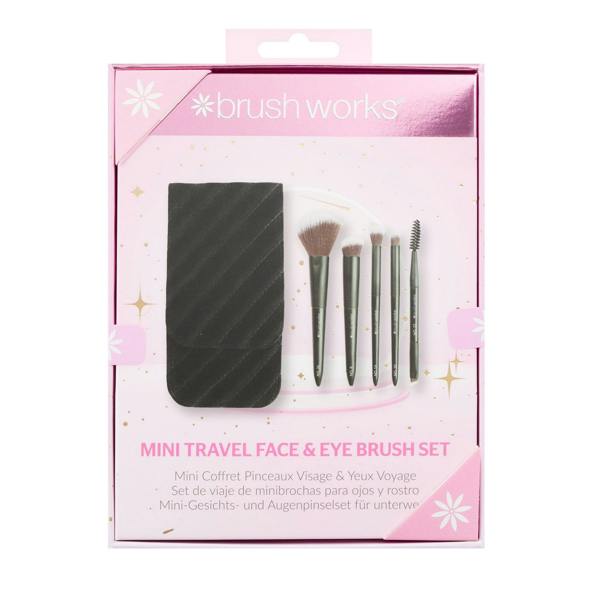 Brushworks Mini Travel Face And Eye Brush Set
