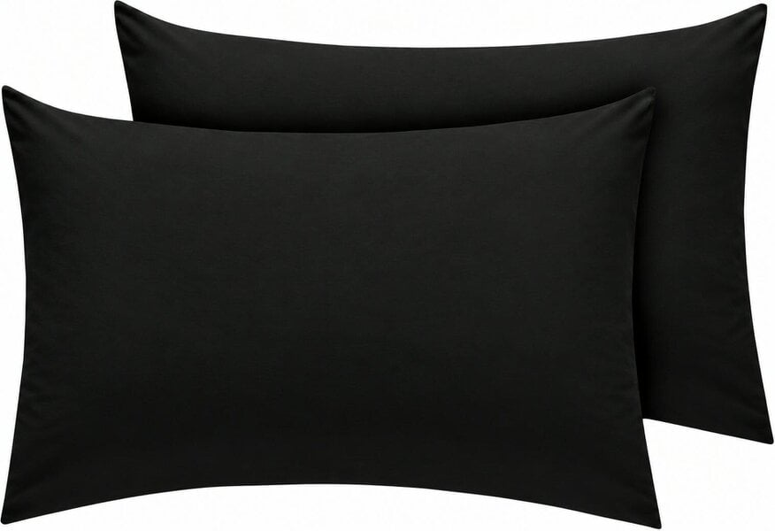 Night Zone Microfibre Pillowcases Pair – Soft Touch Hypoallergenic Easy Care Bed Linen - Black