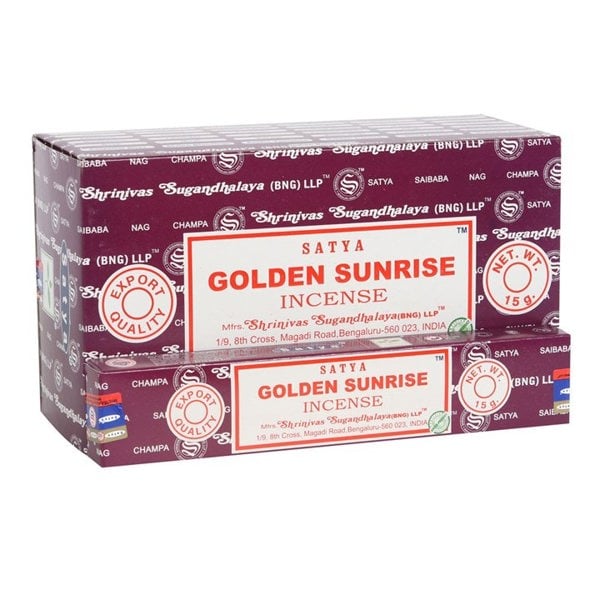 Serano 12 Packs of Golden Sunrise Incense Sticks by Satya