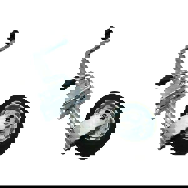 Jockey Wheel with Clamp 34MM  (Metal Rim Heavy Duty Rubber Trailer Caravan Guide)