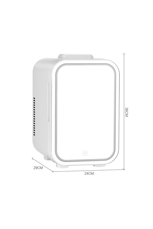Living and Home 12L Mini Freon-free Refrigerator Portable Cooler Warmer LED Mirror Door White