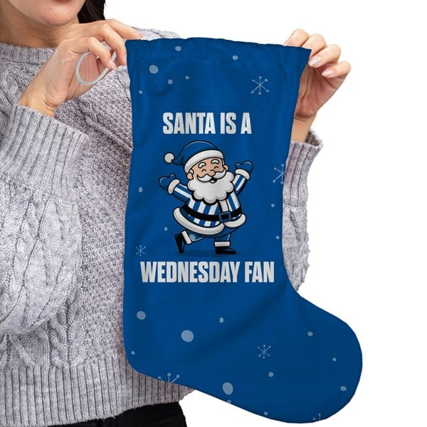 BritishmadeGifts Santa is a Wednesday Football Fan - Christmas Stocking