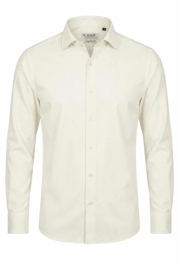 Men's Long Sleeve Button-Down Dress Shirt - Cream - TruClothing.com - 1