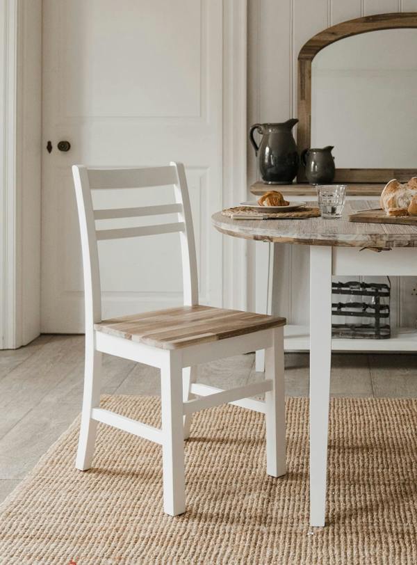 Statement Furniture Florence Wooden Chair Country Style with Acacia Wood Seat