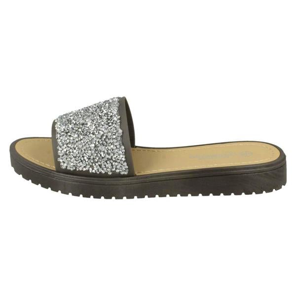Savannah Ladies Savannah Open Toe Glitter Front Sandals