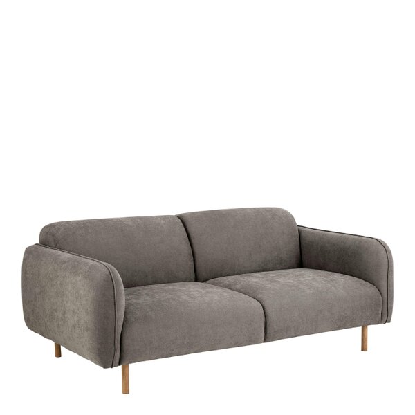 Wyld Haus Cambridge  Set of 2 Dusty Brown Fabric Oak Base Sofa 2.5 Seater and 3 Seater