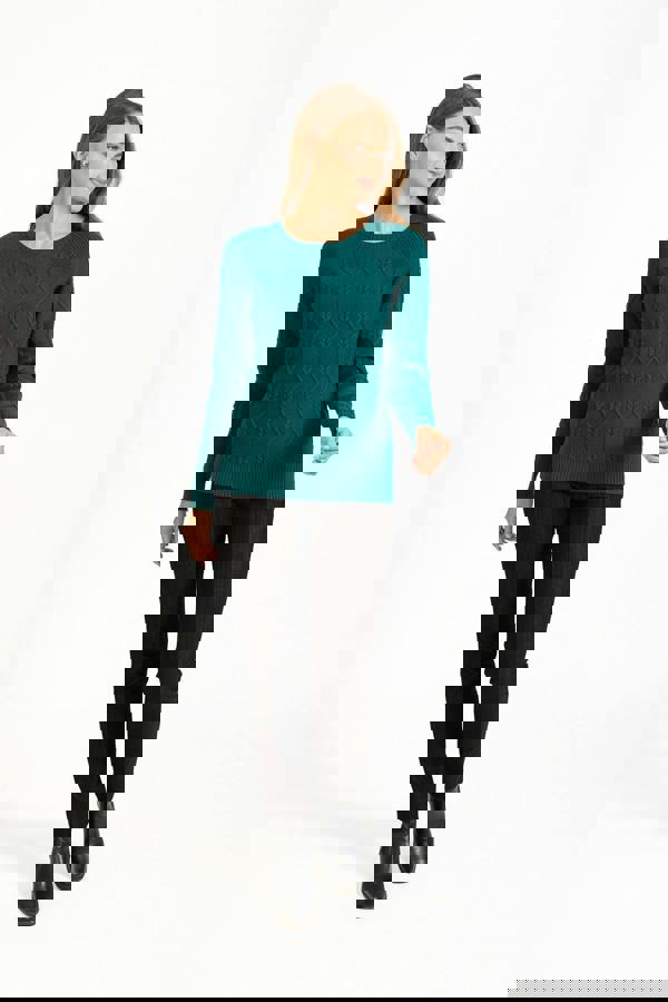 Wheat Cable-Knit Jumper