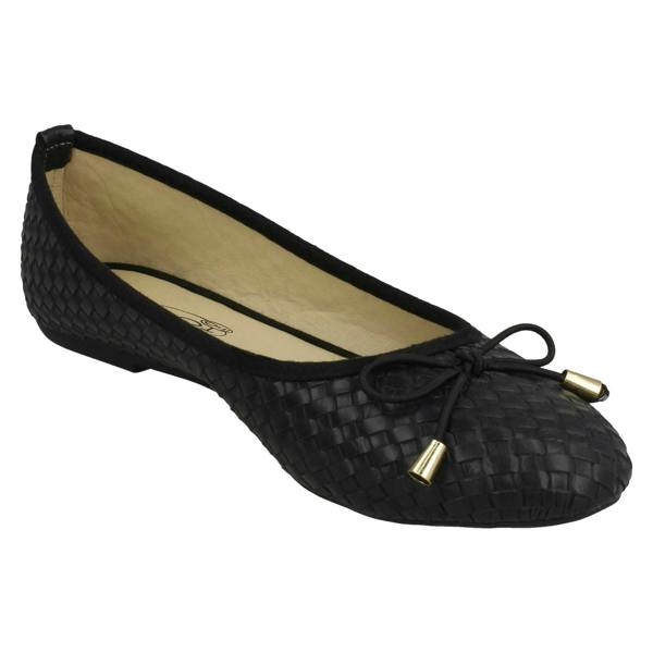 Spot On Ladies Spot On Weaved Design Ballerinas F80381