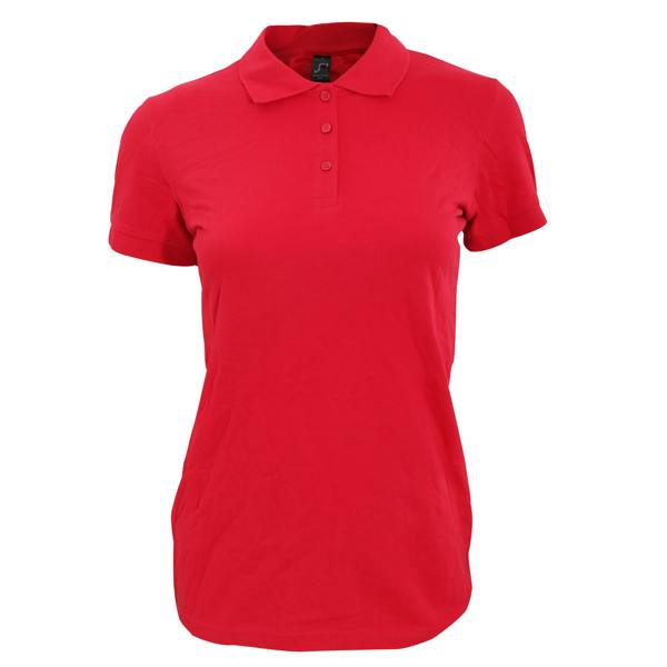 SOLS Womens/Ladies Perfect Pique Short Sleeve Polo Shirt - Red