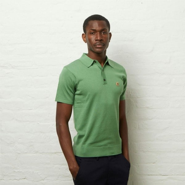 Gabicci V54GK04 Mens Jackson Short Sleeve Plain Knitted Polo Gabicci Vintage - VERDE
