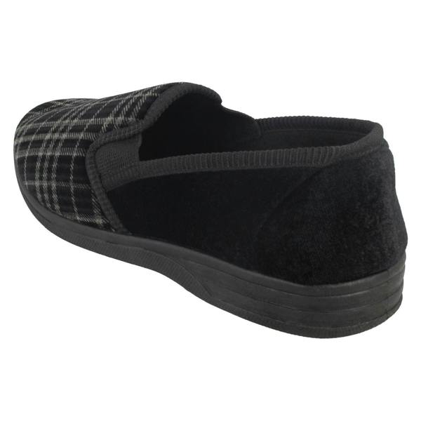 Spot On Mens Spot On Checked Slippers