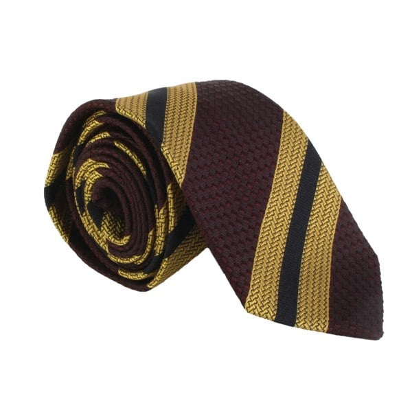 Dries Van Noten regimental stripe textured woven silk tie