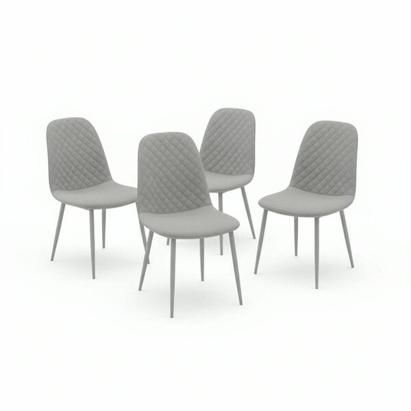 Kosy Koala Modern Dining Table Set With 4 Grey Gem Pattern Chairs Dining Room Furniture