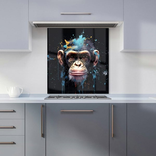 Warren Reed - Designer Monkey Face Splashart with Blue Kitchen Splashback