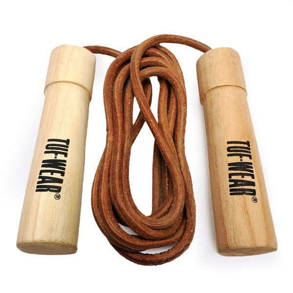 Tuf Wear Leather Skipping Rope (Wooden Handle)