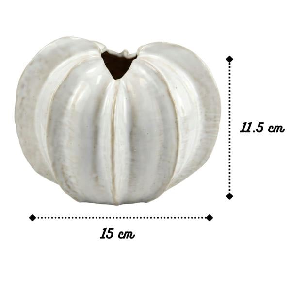 Elvida Interiors Sculpted White Orb Decorative Vase