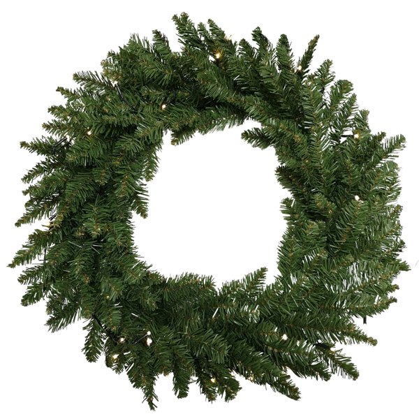Samuel Alexander 60cm Plain Green Christmas Wreath with 50 Warm White LEDs and 160 Bullet Tips