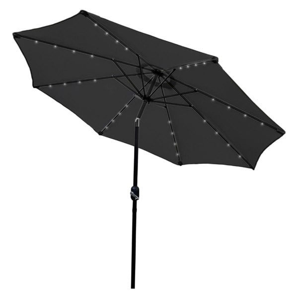 Monstershop Grey 2.7m LED Tilt Parasol