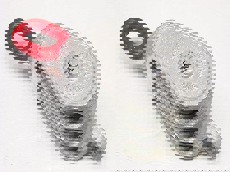 1 Ton 4" Red Head GMI Treble Sheave Block With Swivel Eye Galvanised - 16MM Wire Rope Safety Lift