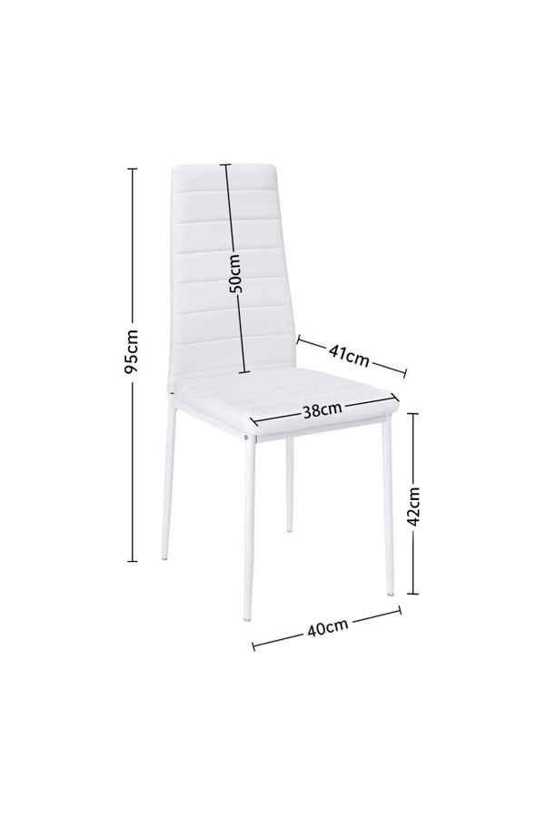 Living and Home 5pcs Dining Table Set of 4 Modern Faux Leather Dining Chairs and Tempered Glass Table