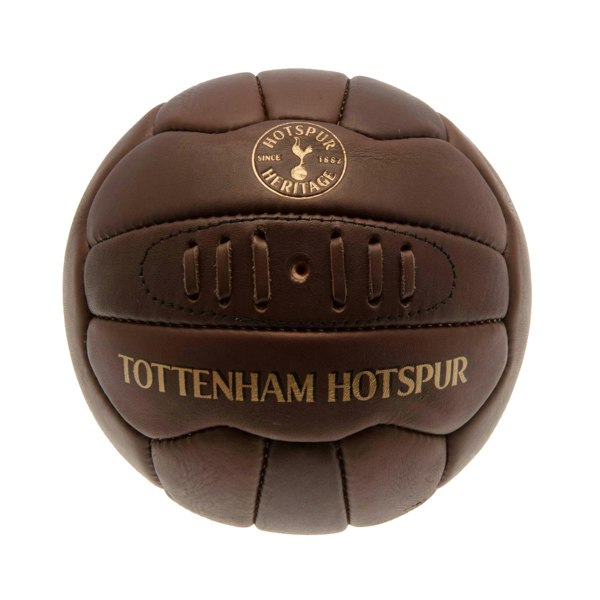 Tottenham Hotspur FC Official Retro Heritage Leather Ball - Brown