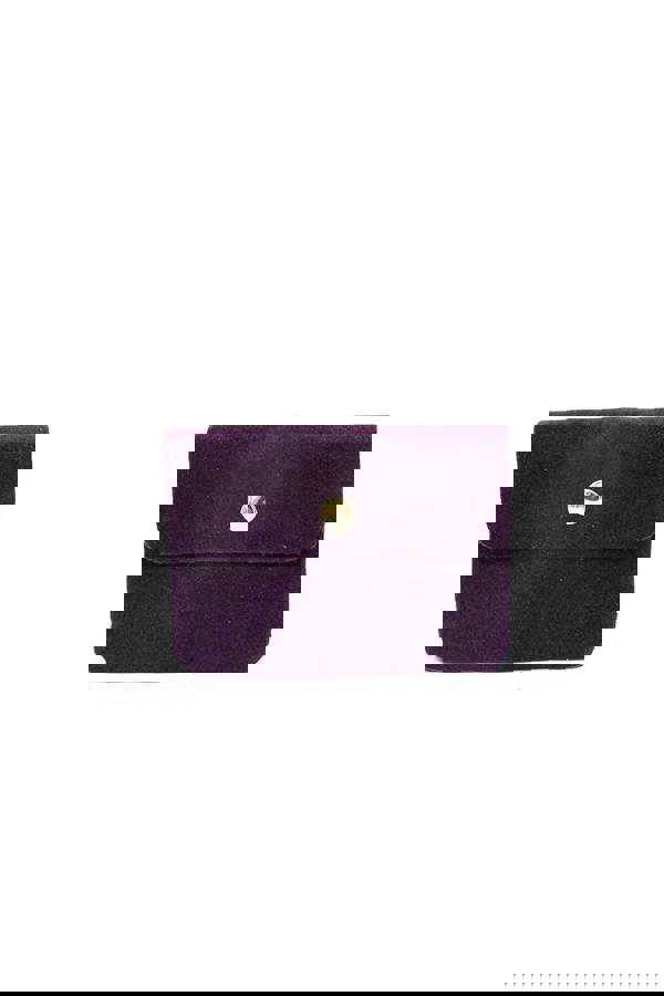 Pluspup Compact Snap Button Slim Fit Italian Genuine Suede Purse