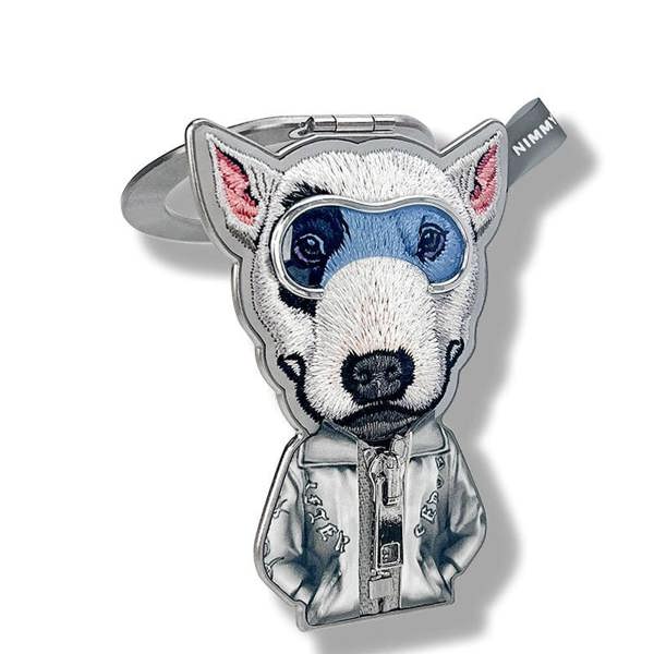 Nimmy Friends Nimmy Cool & Cute 2.0 Blue Terrier Dog Embroidery Magnetic Stand with MagSafe Grey - N-KM-BSZJ-019