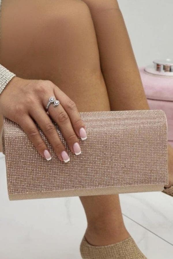 Love Lemonade Crystal Sparkle Clutch Bag Rose Gold