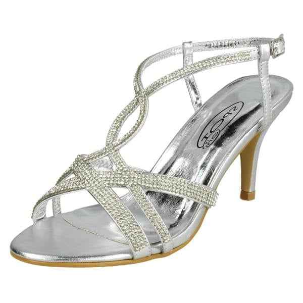 Spot On Ladies Spot On Diamante Sandals