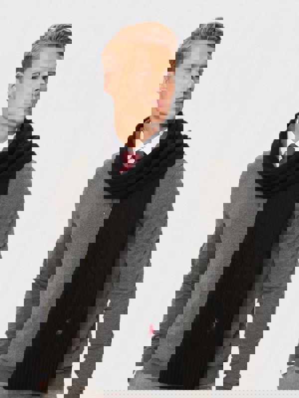 Polo Ralph Lauren Cable Knit Scarf Black