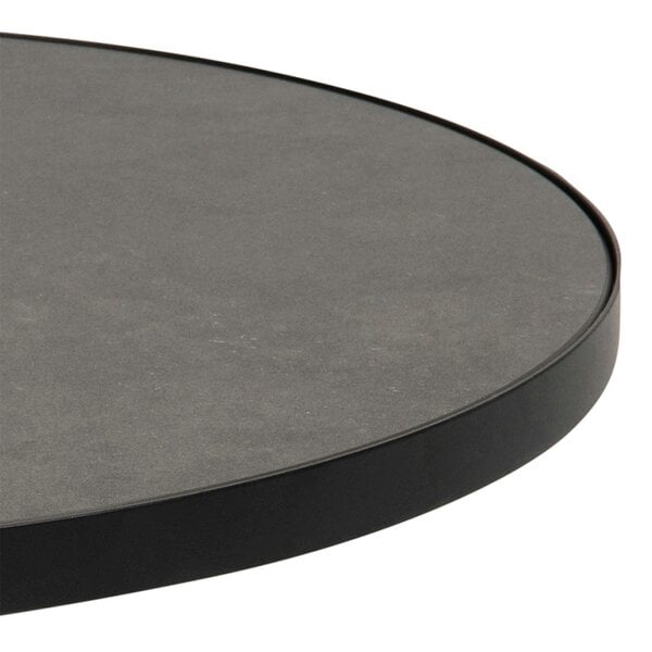Wyld Haus Hamburg Round Black Ceramic Coffee Table with Steel Pillar Base