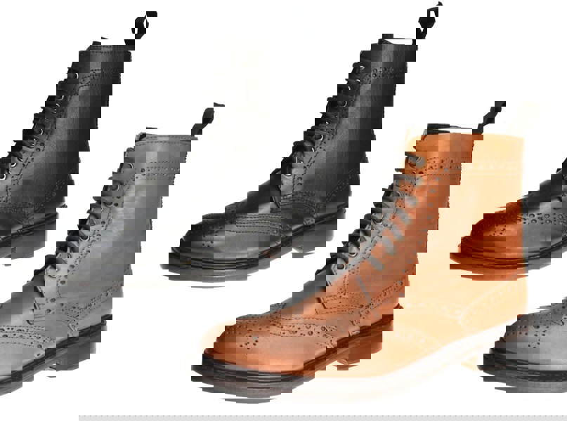 Frank James Benchgrade Moreton Leather Sole Welted Lace Up Brogue Dealer Boots