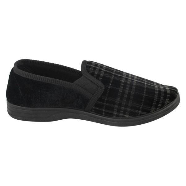 Spot On Mens Spot On Checked Slippers