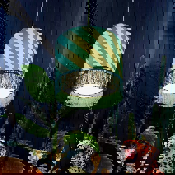 Love Frankie Apple Sours Helter Skelter Velvet Lampshades With Fringing