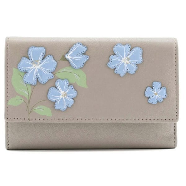 Mala Leather Sakura Floral Large Leather Tri-Fold Purse
