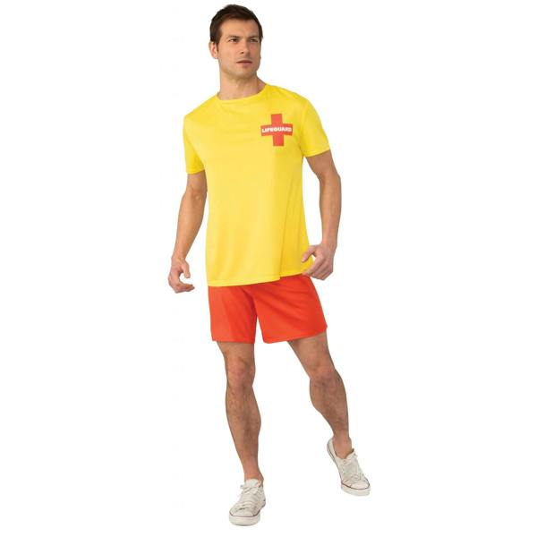 Bristol Novelty Mens Lifeguard Costume - Yellow/Red - 