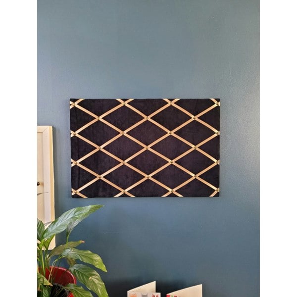 Notice Board - Black Velvet Gold Ribbon