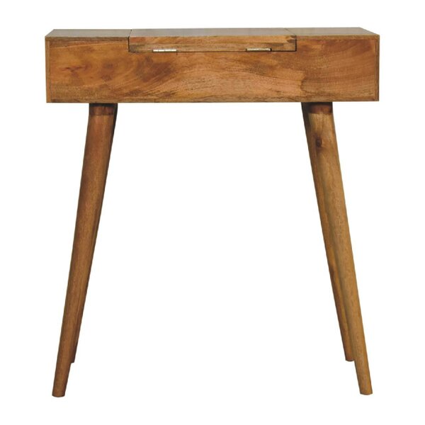 Artisan Furniture Solid Wood Mini Oak-ish Dressing Table, 4 Storage Compartments, Brown