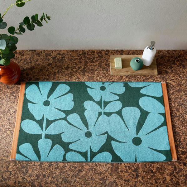 Orla Kiely Wildflower Blue Lagoon Hand Towel 50x90cm