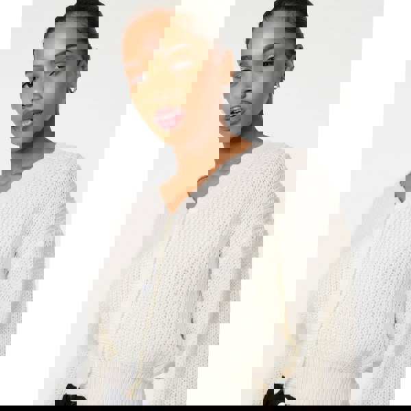 Pink Vanilla Cropped Button Cardigan