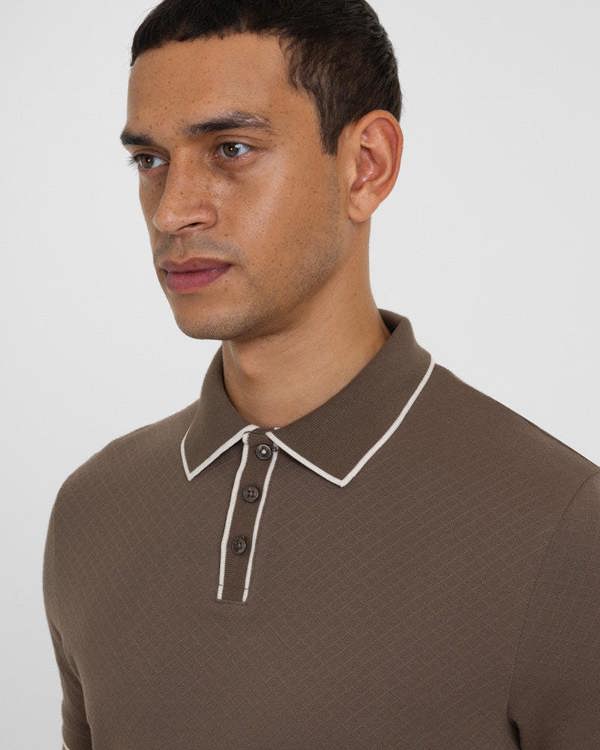 Steel & Jelly Beam - Diamond Textured Jacquard Polo Shirt