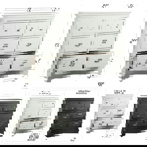 Dorel Home Bristol 6 Drawer Dresser White