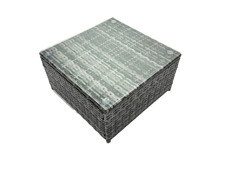 Fimous Lounge Dark Mixed Grey Rattan Sofa Set With 2 Table Stool Outdoor Garden Furniture Patio Side Table 5 Seater