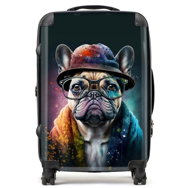 Warren Reed French Bulldog Dog Splashart Suitcase