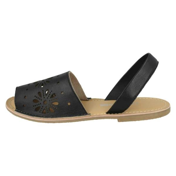 Leather Collection Ladies Leather Collection Flower Design Mules